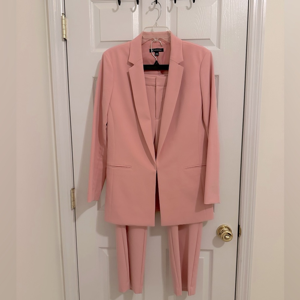 INC International Concepts Pink Pantsuit - Blazer (L) & Pants (14)